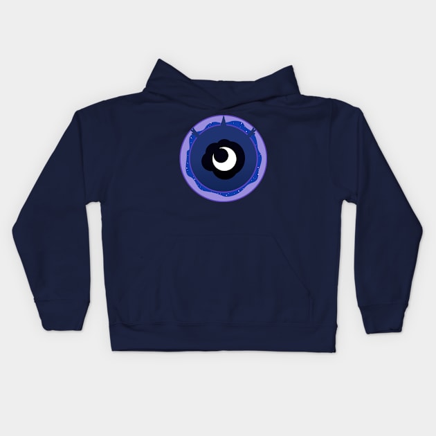 Subtle Brony - Princess Luna Cutie Circle Kids Hoodie by nimaru